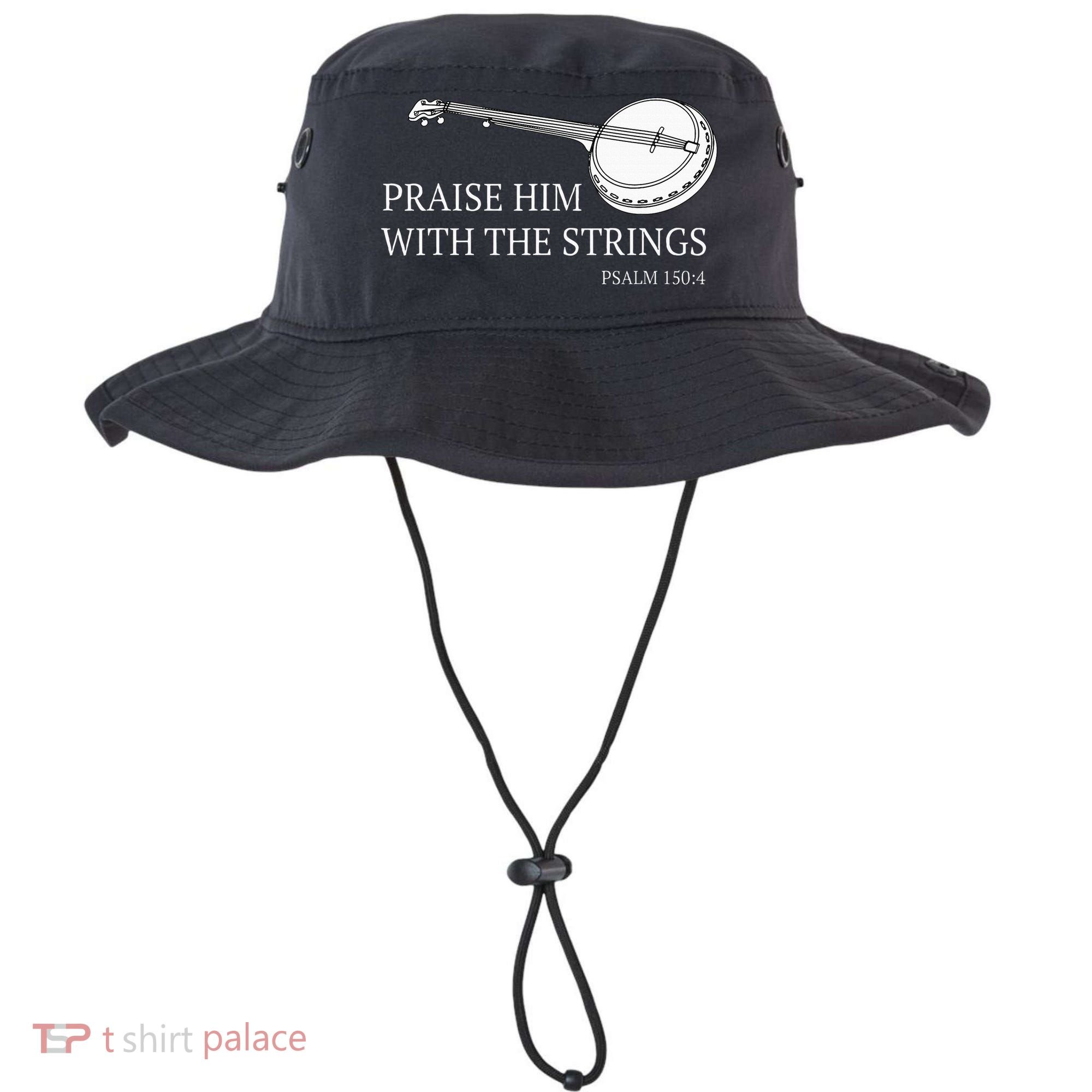 Banjo Praise Him With The Strings Bluegrass Guitar Bucket Hat
