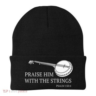 Banjo Praise Him With The Strings Bluegrass Guitar Beanie