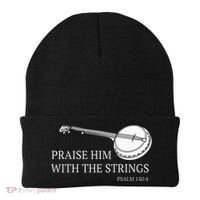 Banjo Praise Him With The Strings Bluegrass Guitar Beanie thumb 0