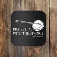 Banjo Praise Him With The Strings Bluegrass Guitar Coaster thumb 0