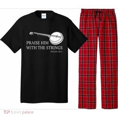 Banjo Praise Him With The Strings Bluegrass Guitar Pajama Set