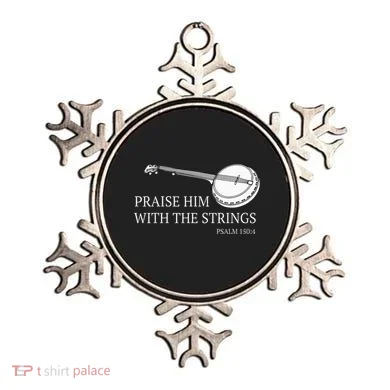 Banjo Praise Him With The Strings Bluegrass Guitar Ornament
