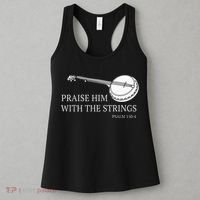 Banjo Praise Him With The Strings Bluegrass Guitar Women's Tank Top thumb 3