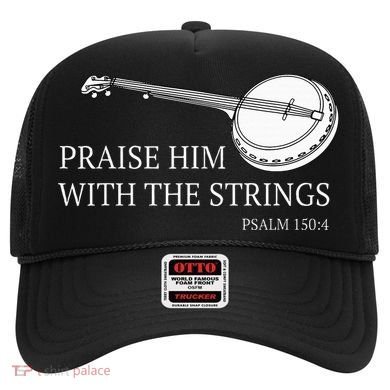 Banjo Praise Him With The Strings Bluegrass Guitar Hat