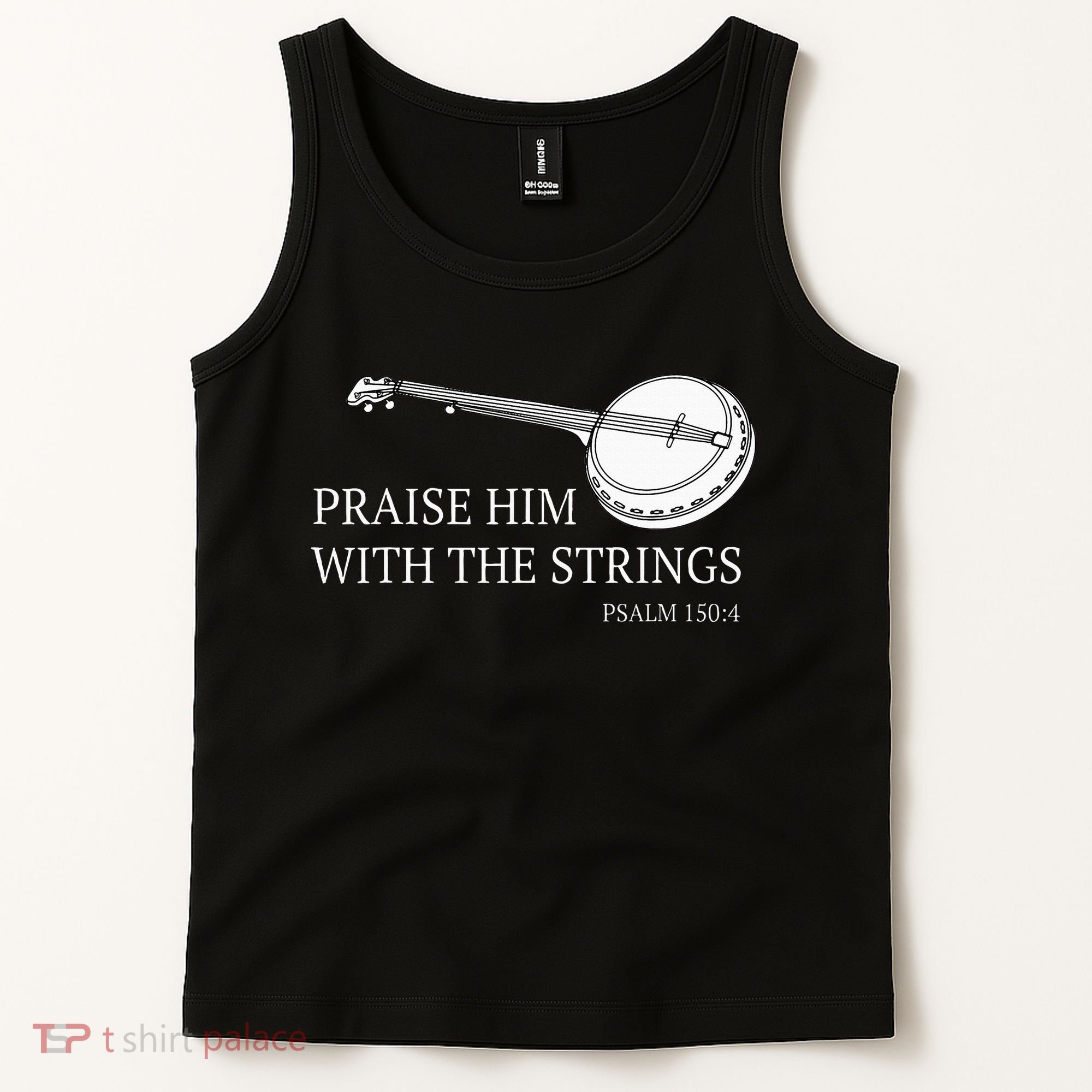 Banjo Praise Him With The Strings Bluegrass Guitar Tank Top