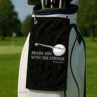 Banjo Praise Him With The Strings Bluegrass Guitar Golf Towel thumb 2