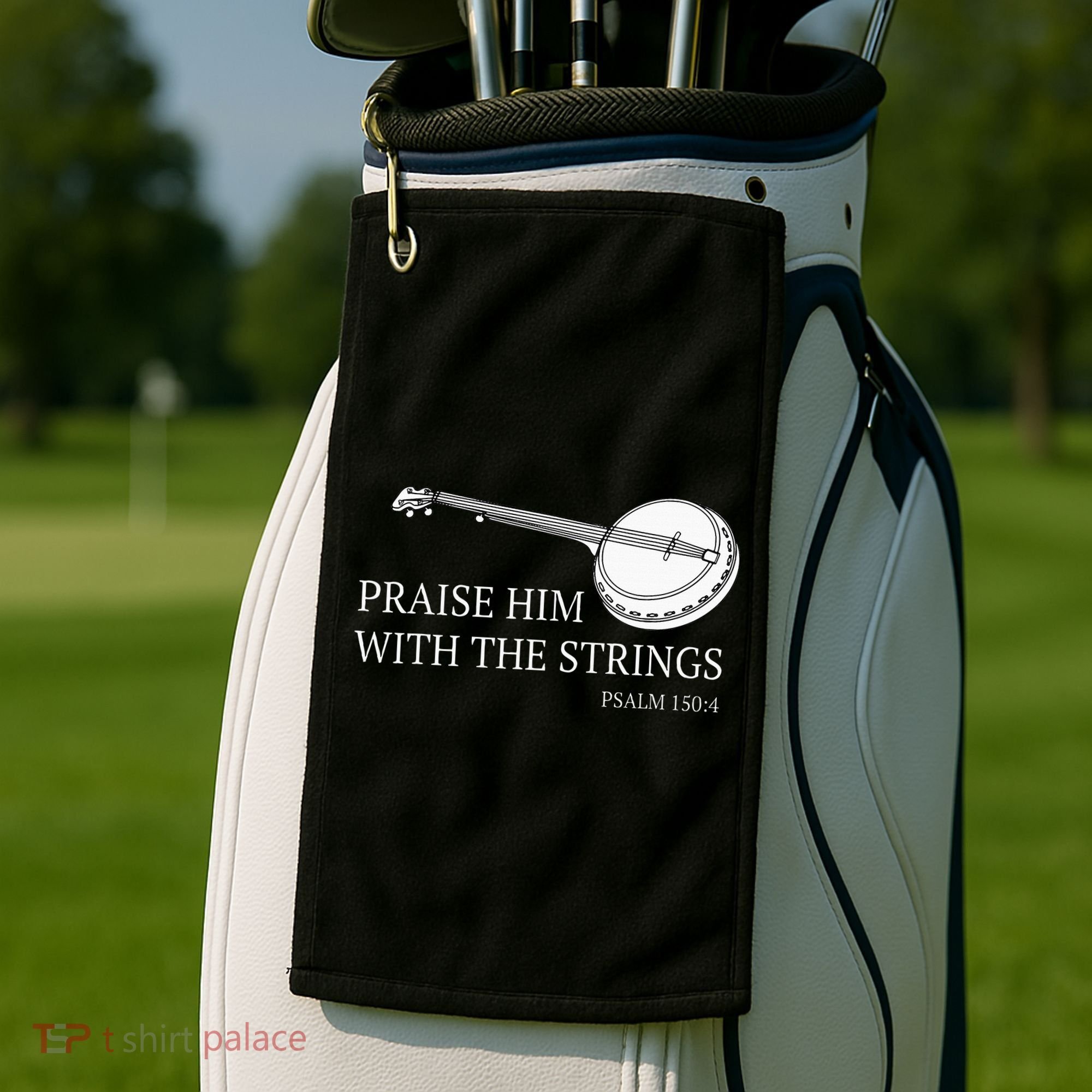 Banjo Praise Him With The Strings Bluegrass Guitar Golf Towel
