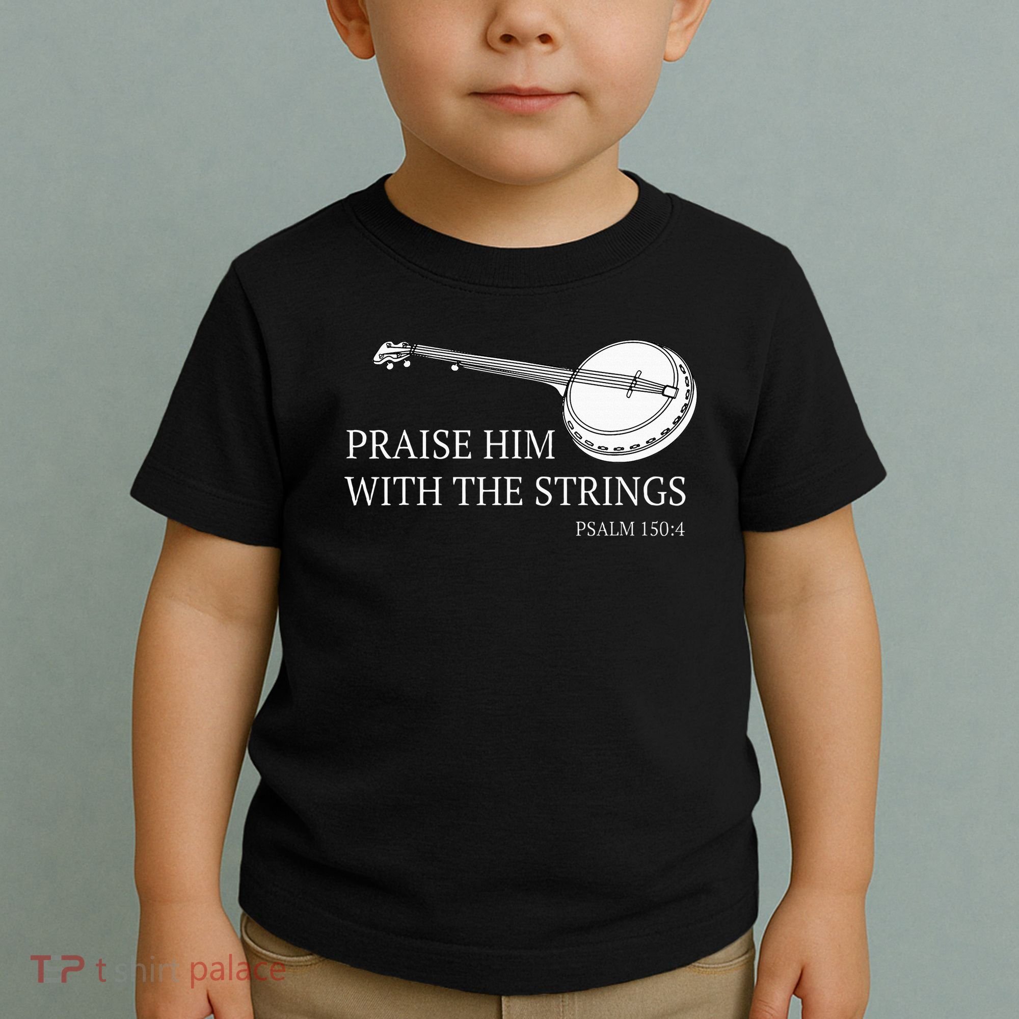 Banjo Praise Him With The Strings Bluegrass Guitar Toddler T-Shirt