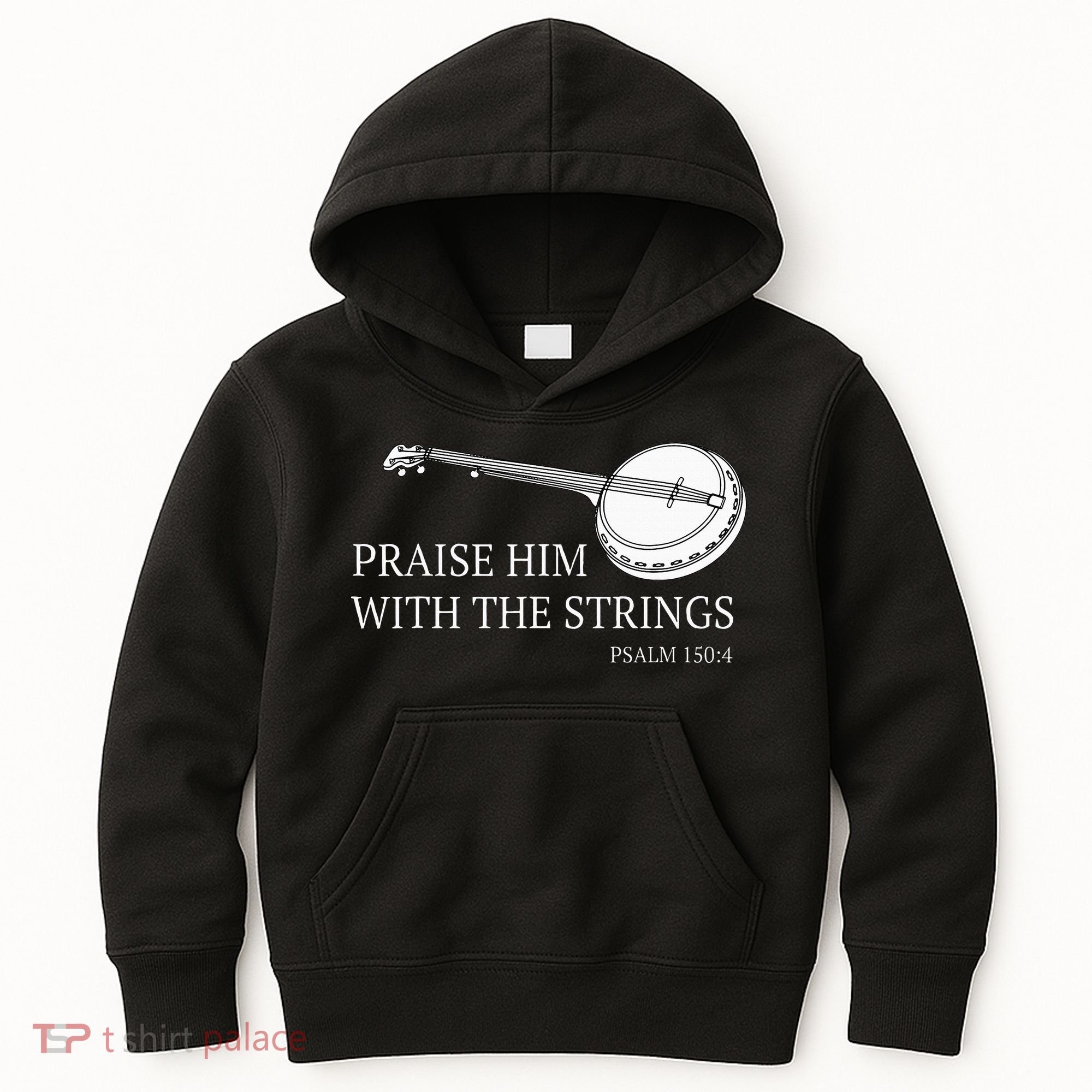 Banjo Praise Him With The Strings Bluegrass Guitar Kids Hoodie
