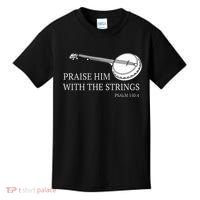 Banjo Praise Him With The Strings Bluegrass Guitar Kids T-Shirt thumb 0