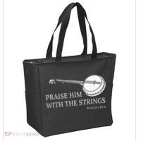 Banjo Praise Him With The Strings Bluegrass Guitar Tote Bag thumb 2