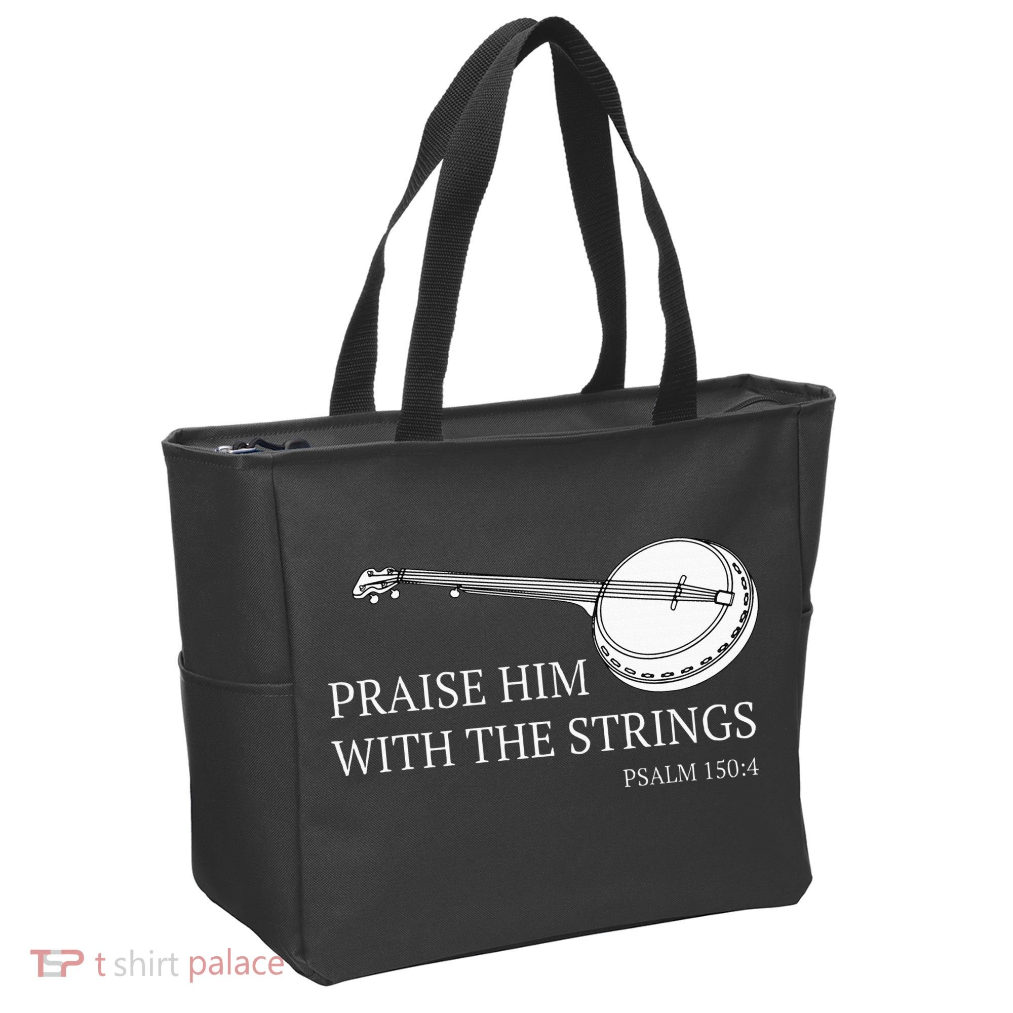 Banjo Praise Him With The Strings Bluegrass Guitar Tote Bag