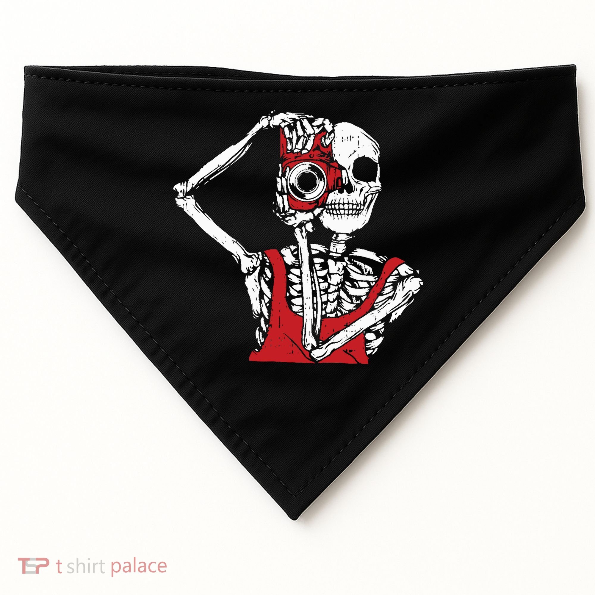 Bone Photographer Halloween Costume Skeleton Lover USA-Made Doggie Bandana