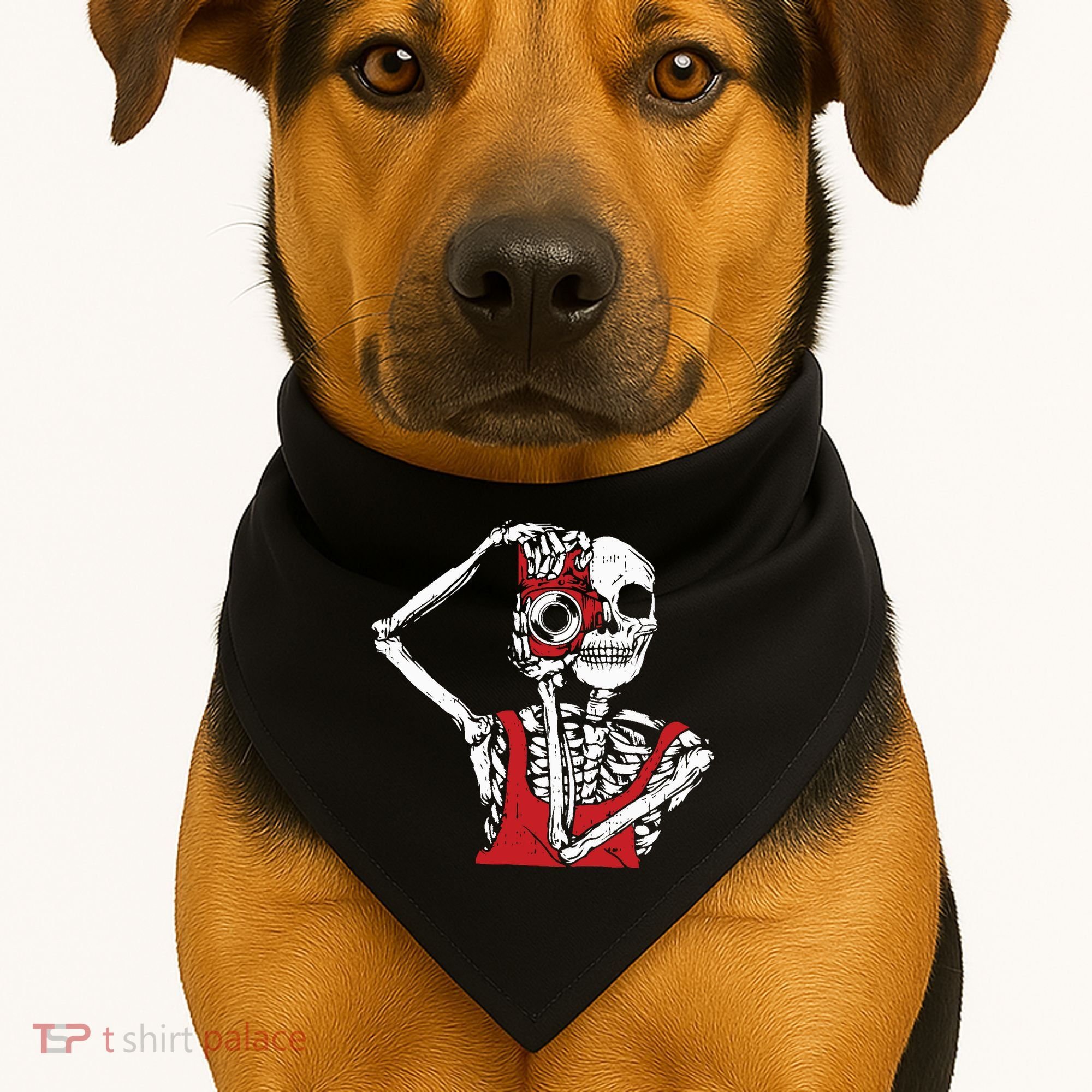 Bone Photographer Halloween Costume Skeleton Lover USA-Made Doggie Bandana