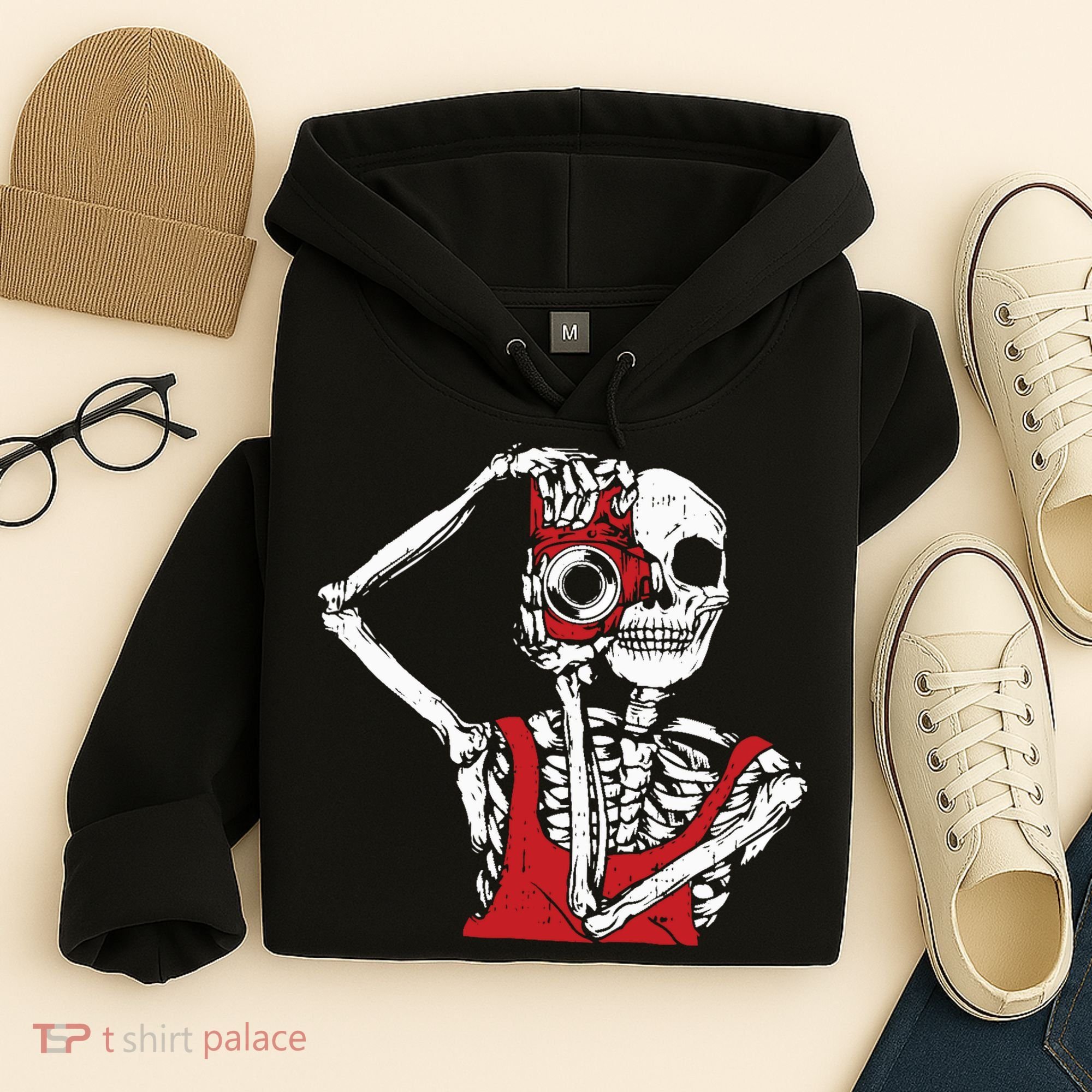 Bone Photographer Halloween Costume Skeleton Lover Hoodie