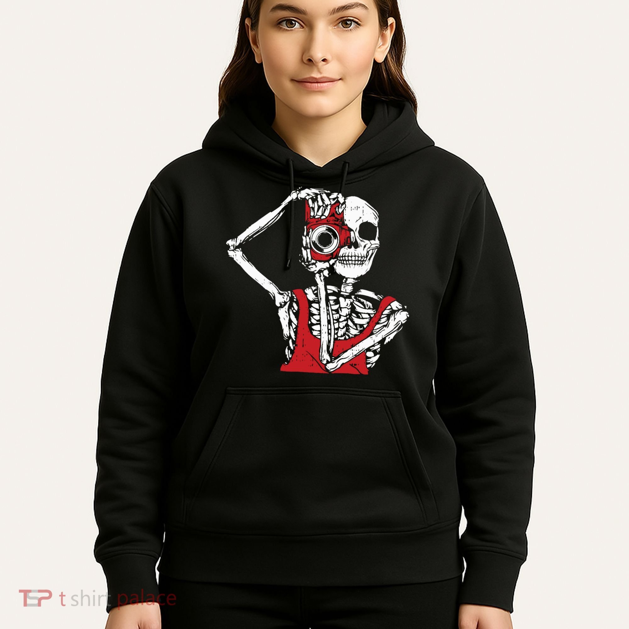 Bone Photographer Halloween Costume Skeleton Lover Hoodie