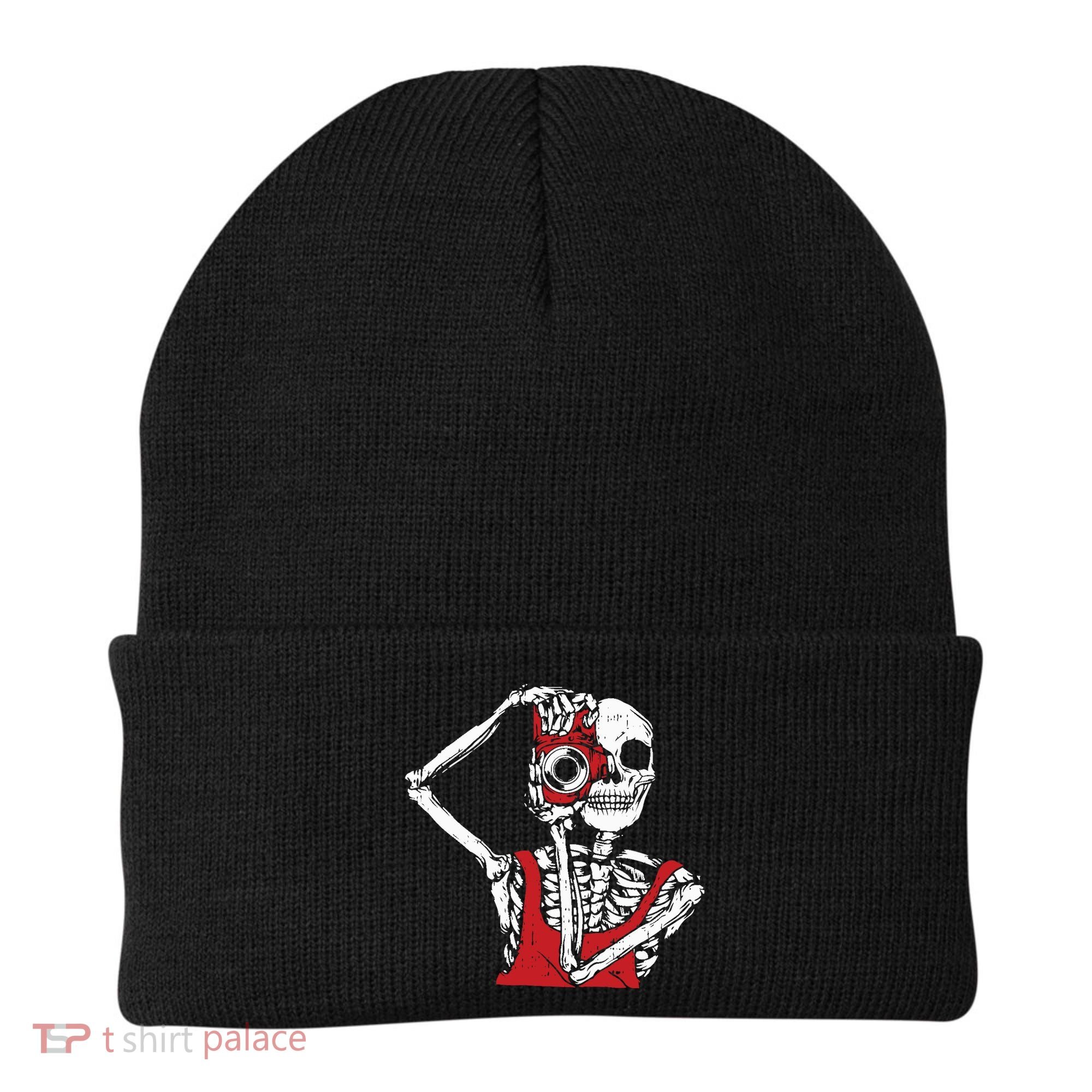 Bone Photographer Halloween Costume Skeleton Lover Beanie
