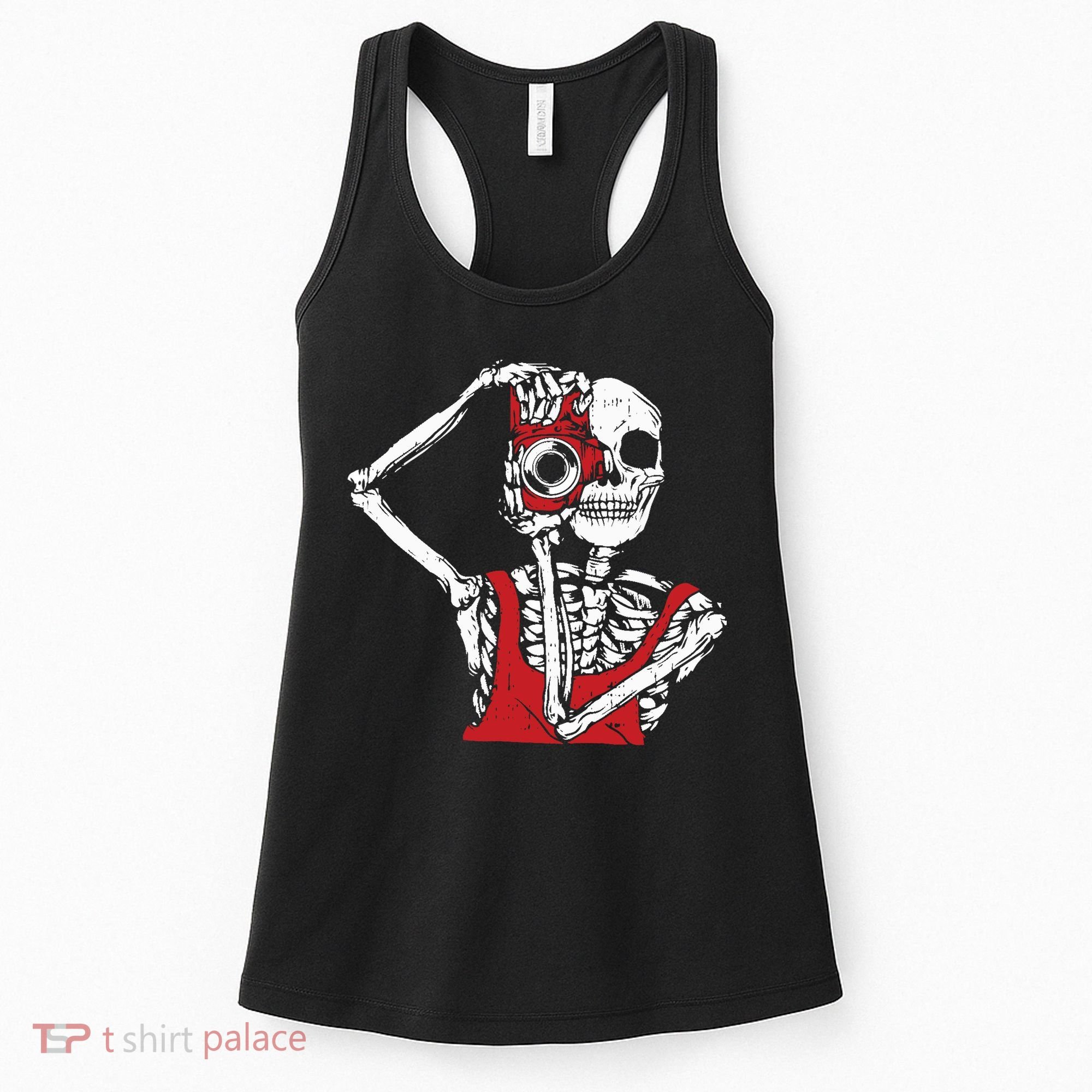 Bone Photographer Halloween Costume Skeleton Lover Women's Tank Top