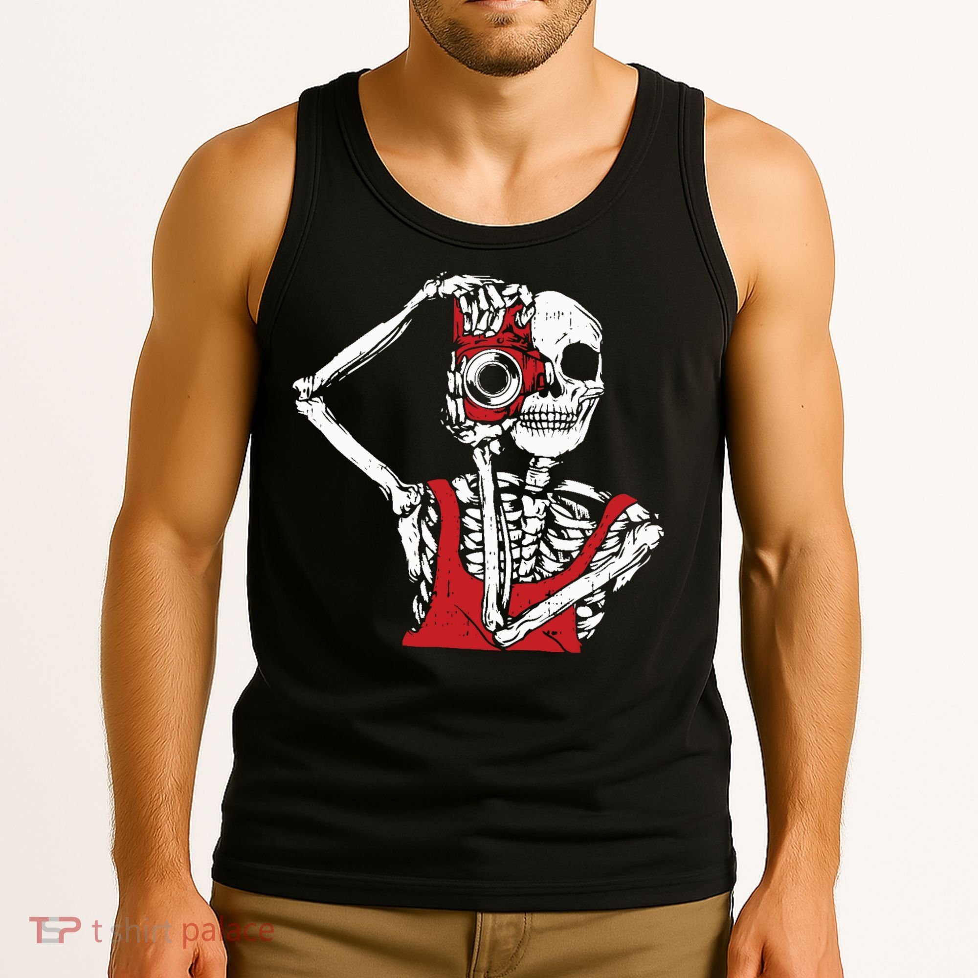 Bone Photographer Halloween Costume Skeleton Lover Tank Top