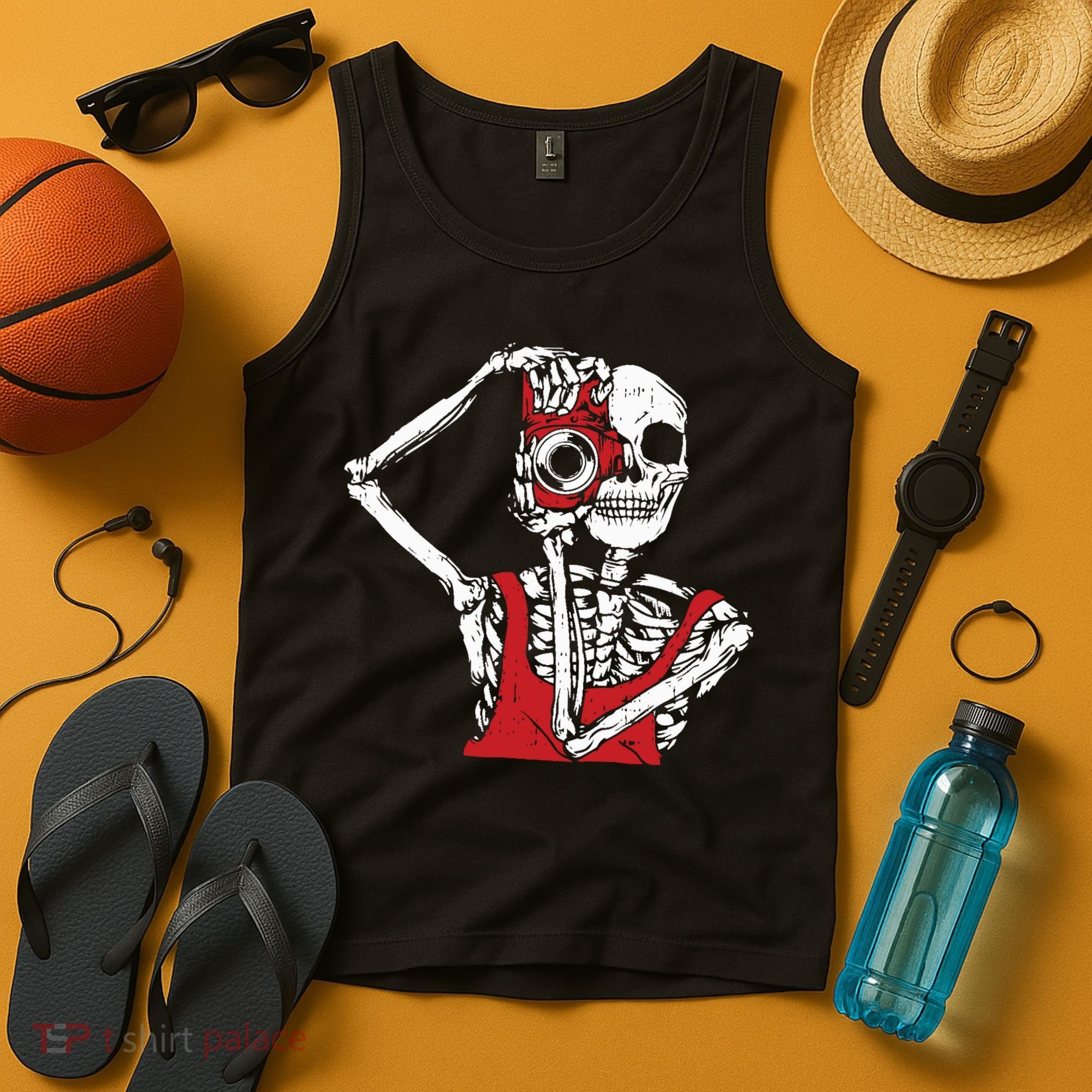 Bone Photographer Halloween Costume Skeleton Lover Tank Top