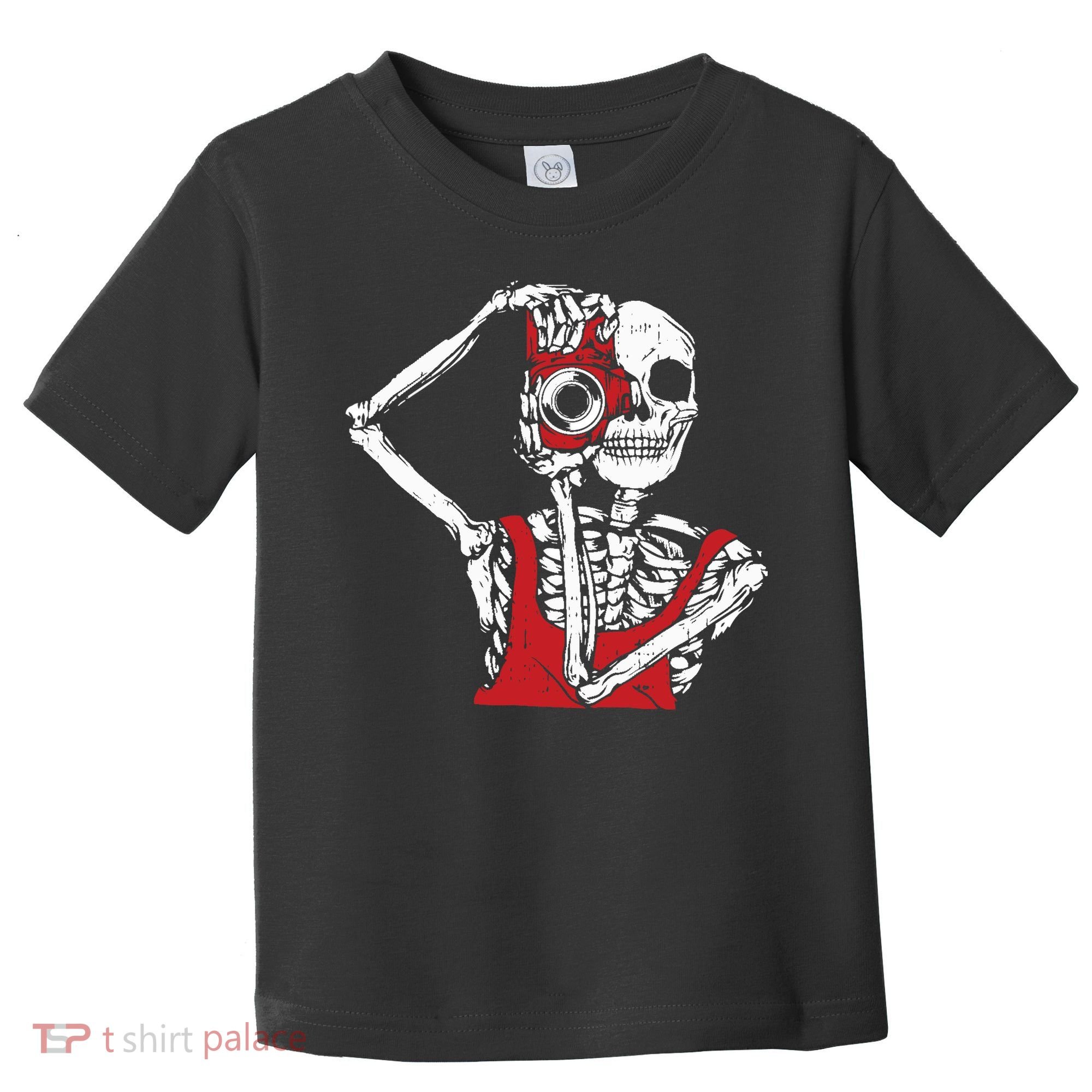 Bone Photographer Halloween Costume Skeleton Lover Toddler T-Shirt