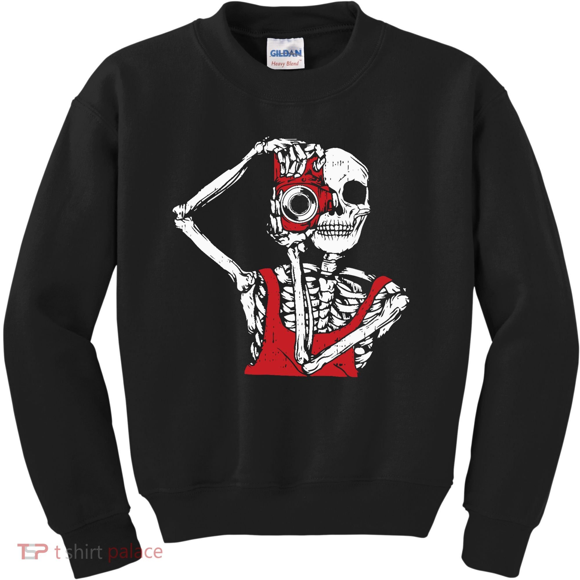 Bone Photographer Halloween Costume Skeleton Lover Kids Sweatshirt
