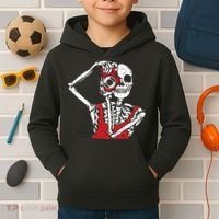 Bone Photographer Halloween Costume Skeleton Lover Kids Hoodie thumb 2