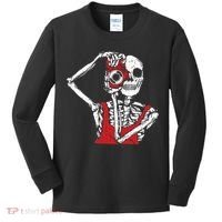 Bone Photographer Halloween Costume Skeleton Lover Kids Long Sleeve Shirt thumb 0