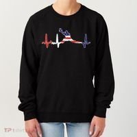 Baseball Player Heartbeat Baseball First Baseman Flag Women's Sweatshirt thumb 0
