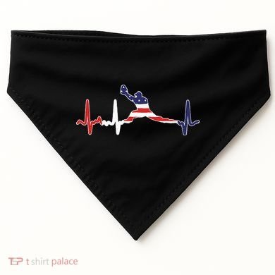 Baseball Player Heartbeat Baseball First Baseman Flag USA-Made Doggie Bandana