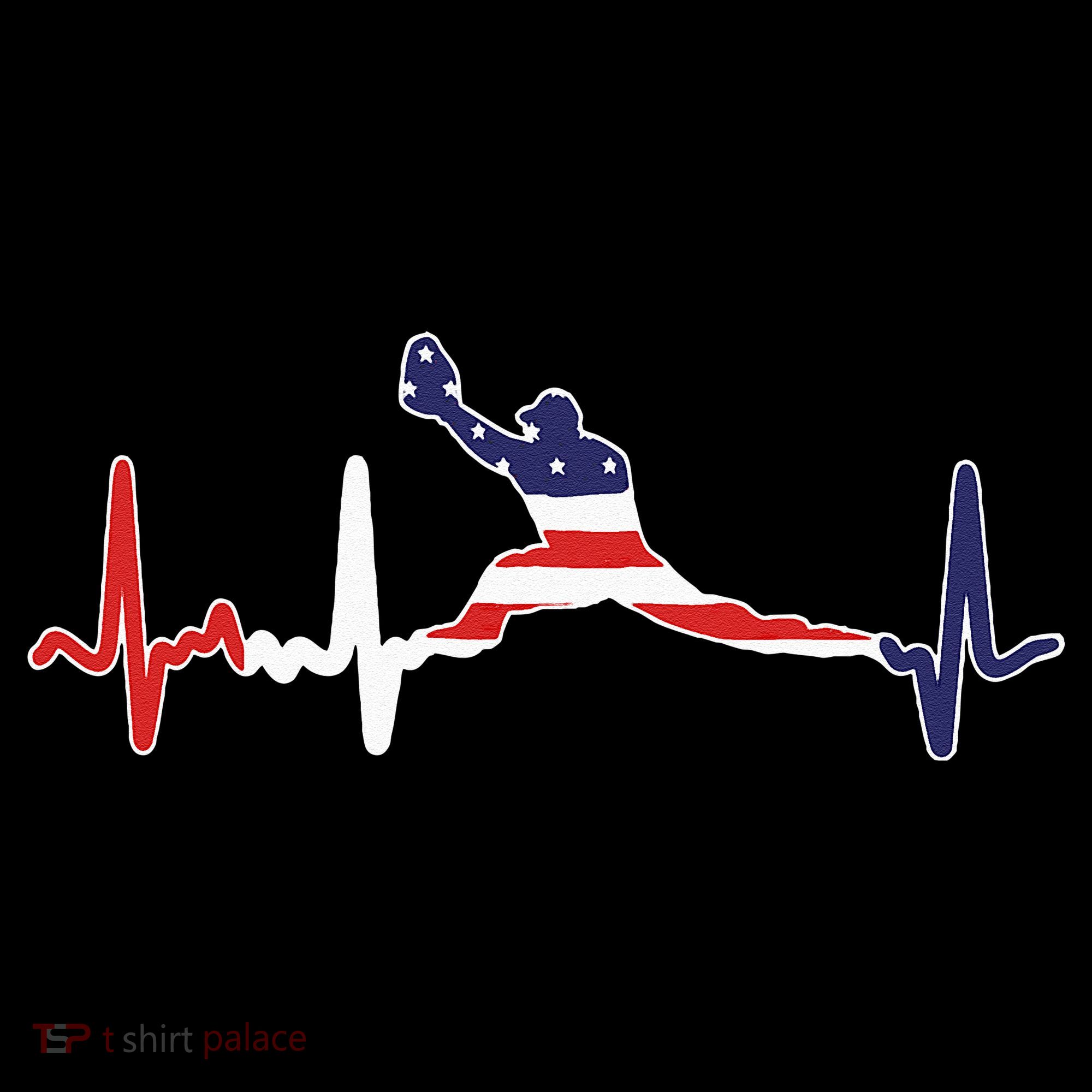 Baseball Player Heartbeat Baseball First Baseman Flag USA-Made Doggie Bandana