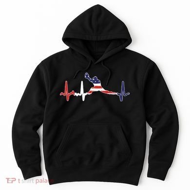 Baseball Player Heartbeat Baseball First Baseman Flag Hoodie