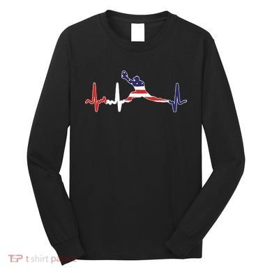 Baseball Player Heartbeat Baseball First Baseman Flag Long Sleeve Shirt