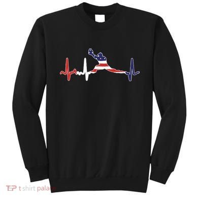 Baseball Player Heartbeat Baseball First Baseman Flag Sweatshirt