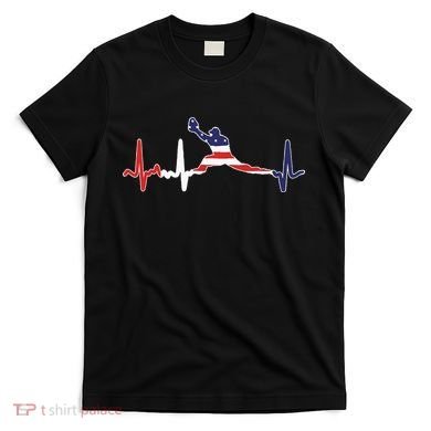 Baseball Player Heartbeat Baseball First Baseman Flag T-Shirt