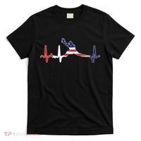 Baseball Player Heartbeat Baseball First Baseman Flag T-Shirt thumb 0
