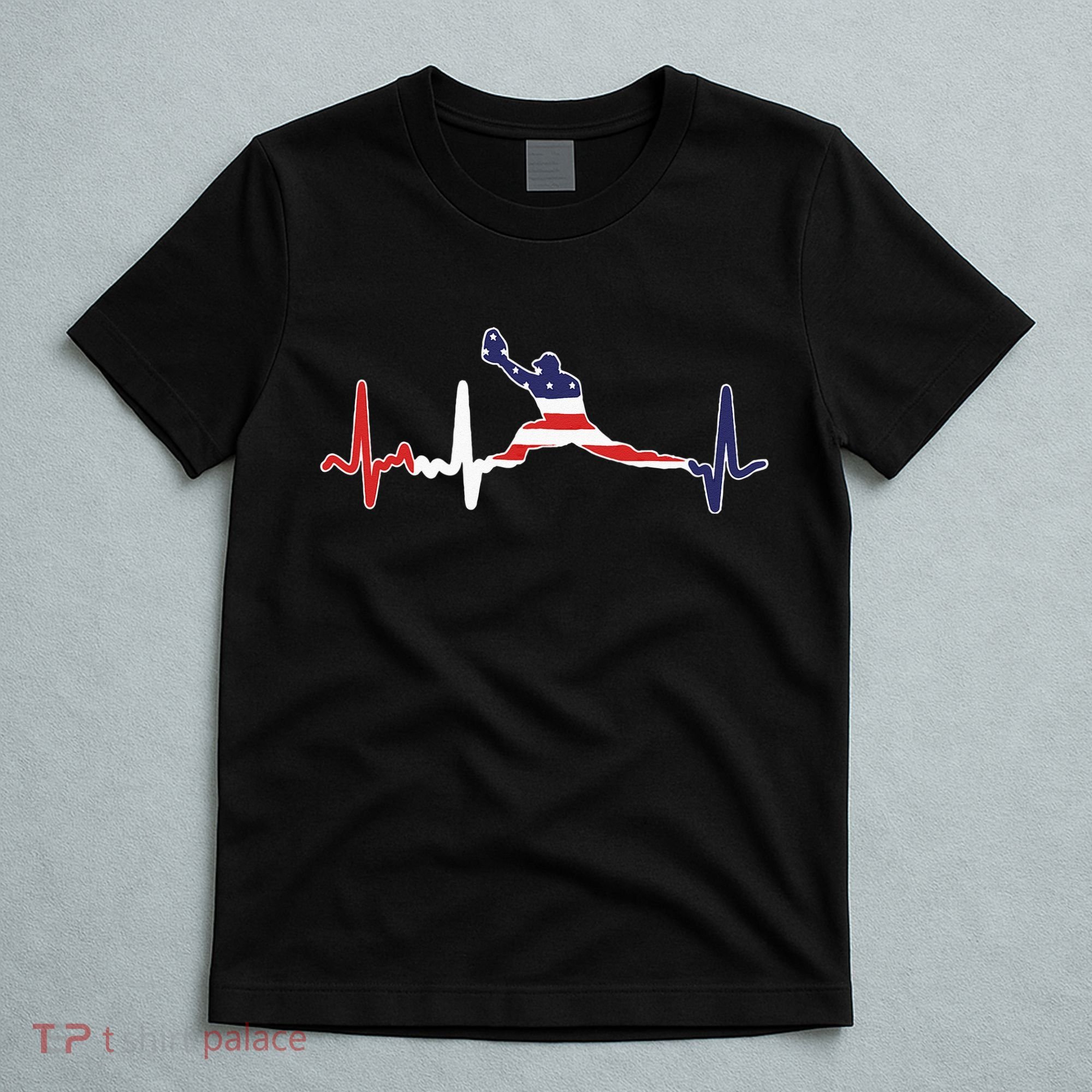 Baseball Player Heartbeat Baseball First Baseman Flag T-Shirt