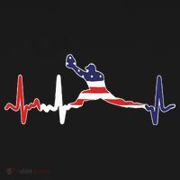 Baseball Player Heartbeat Baseball First Baseman Flag T-Shirt thumb 7