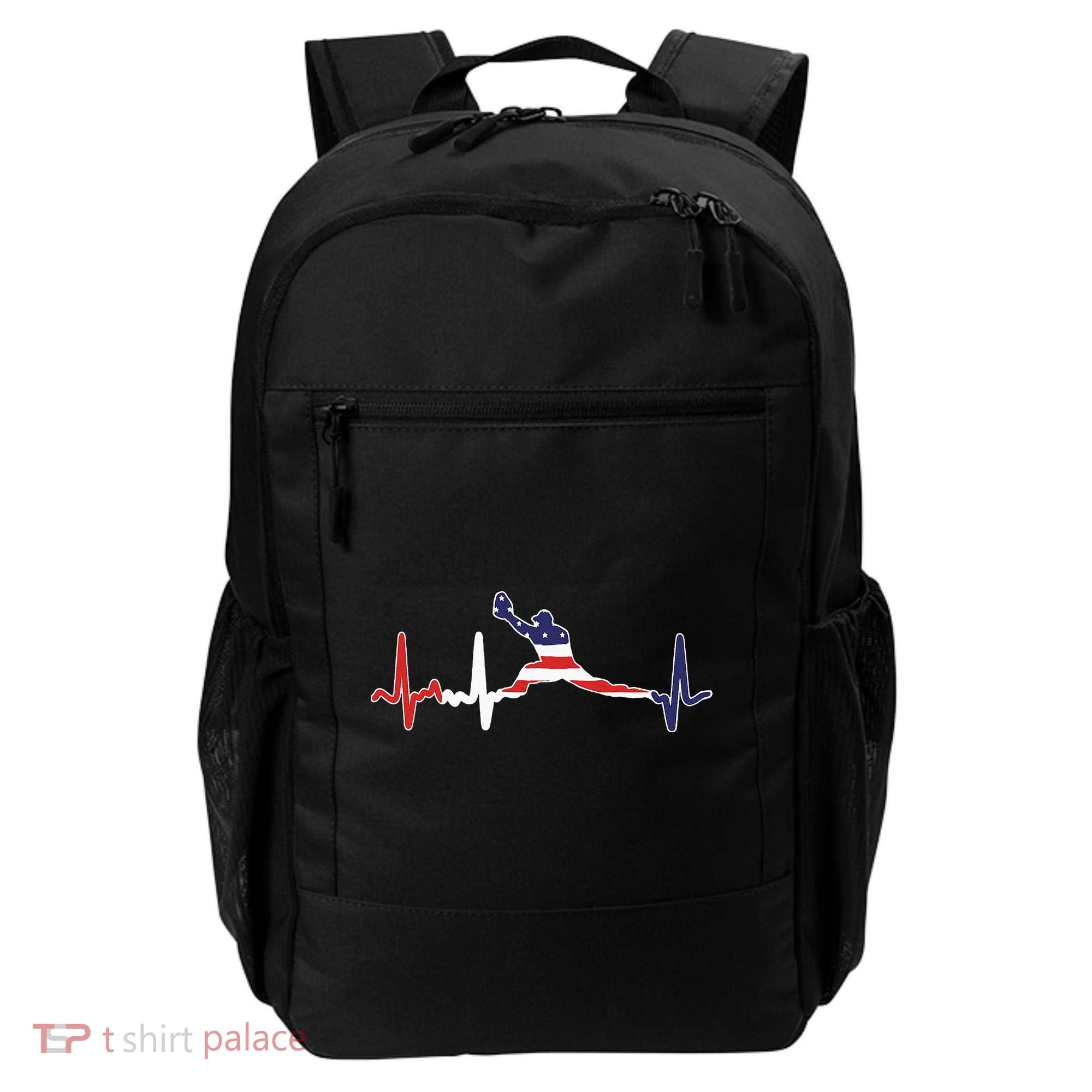 Baseball Player Heartbeat Baseball First Baseman Flag Backpack