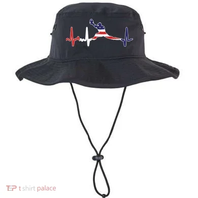 Baseball Player Heartbeat Baseball First Baseman Flag Bucket Hat