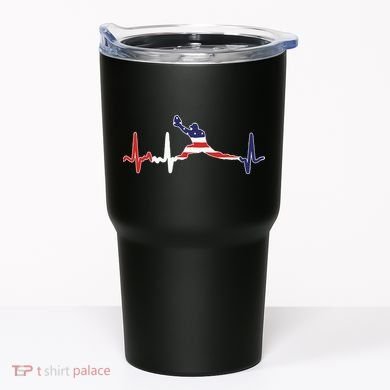 Baseball Player Heartbeat Baseball First Baseman Flag Tumbler