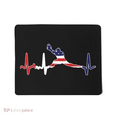 Baseball Player Heartbeat Baseball First Baseman Flag Mousepad