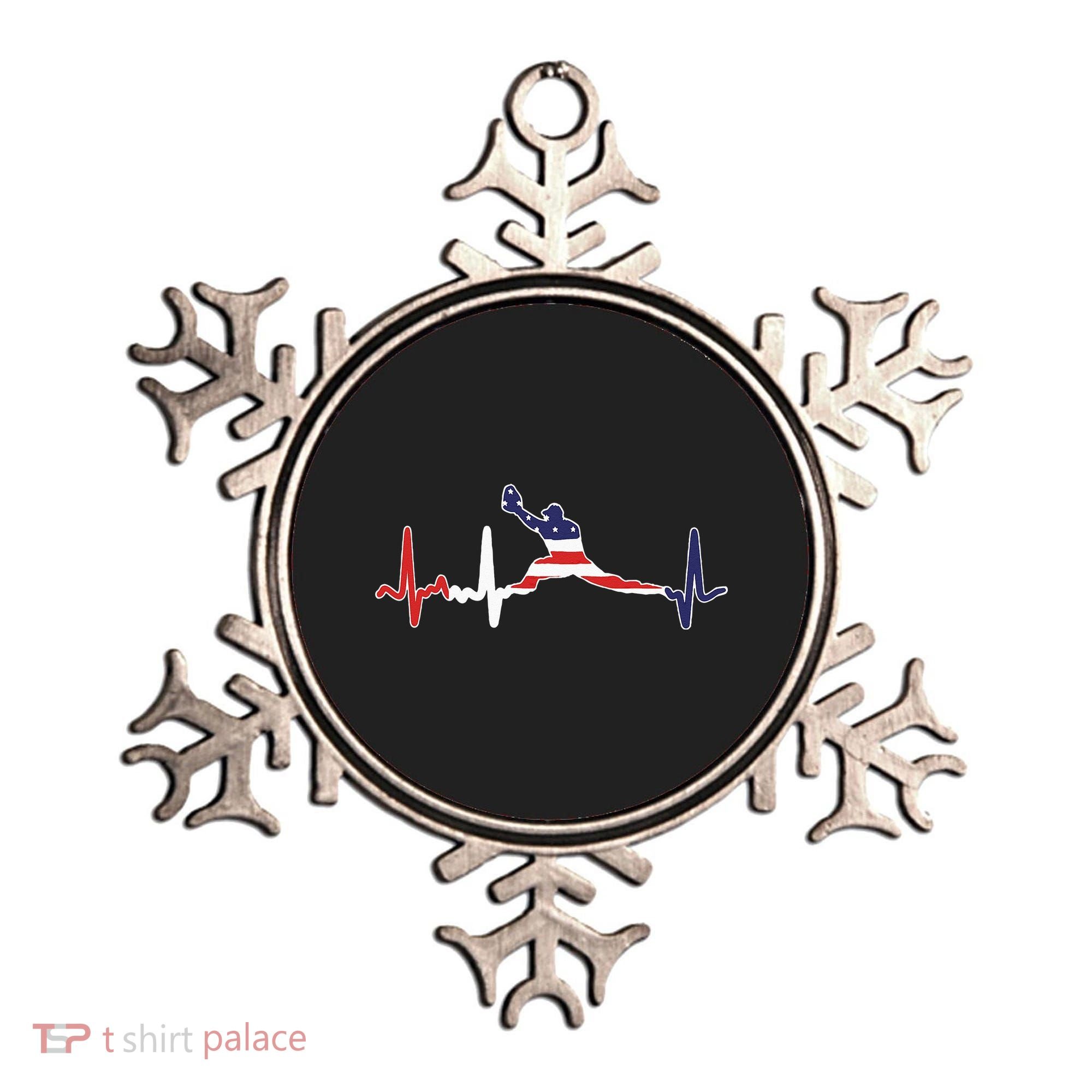 Baseball Player Heartbeat Baseball First Baseman Flag Ornament
