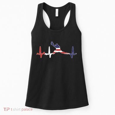 Baseball Player Heartbeat Baseball First Baseman Flag Women's Tank Top