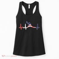 Baseball Player Heartbeat Baseball First Baseman Flag Women's Tank Top thumb 0