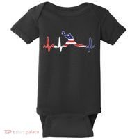 Baseball Player Heartbeat Baseball First Baseman Flag Baby Bodysuit thumb 0