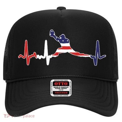 Baseball Player Heartbeat Baseball First Baseman Flag Hat