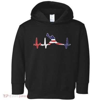 Baseball Player Heartbeat Baseball First Baseman Flag Toddler Hoodie