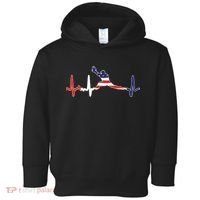 Baseball Player Heartbeat Baseball First Baseman Flag Toddler Hoodie thumb 0