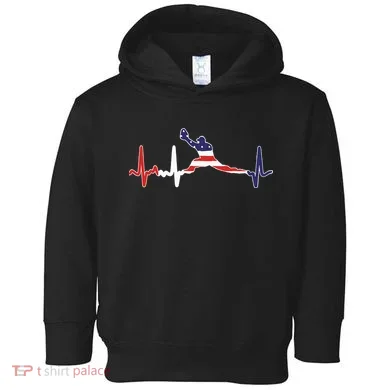 Baseball Player Heartbeat Baseball First Baseman Flag Toddler Hoodie
